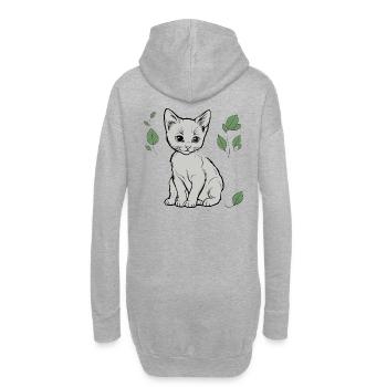 Chat, Chaton, Chats, Enfants - Sweat-shirt à capuche long Femme - gris chiné - Dos