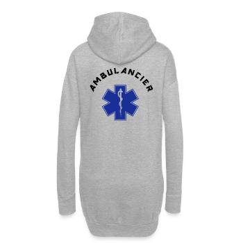ambulancier logo 3 - Hoodie-Kleid - Grau meliert - Hinten
