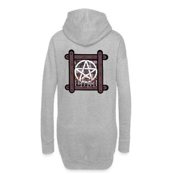 Okkult Spirituell Satan Ritual Teufel Pentagramm - Hoodie-Kleid - Grau meliert - Hinten