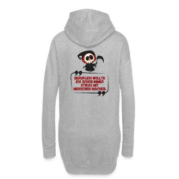 Der Tod witzig schwarzer Humor Menschen Schrift - Hoodie-Kleid - Grau meliert - Hinten
