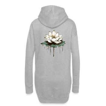 Lotusblüte - Hoodie-Kleid - Grau meliert - Hinten