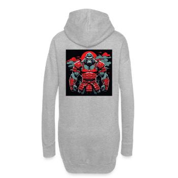 Primal Ronin – Le gorille samouraï - Sweat-shirt à capuche long Femme - gris chiné - Dos