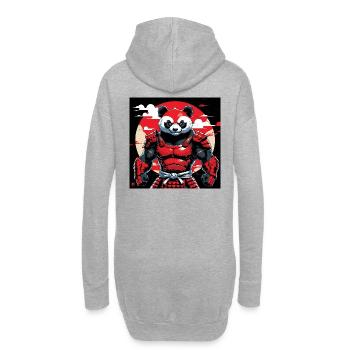 Panda Rouge Zen - Sweat-shirt à capuche long Femme - gris chiné - Dos