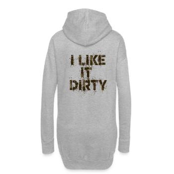 I like it dirty - Hoodie-Kleid - Grau meliert - Hinten