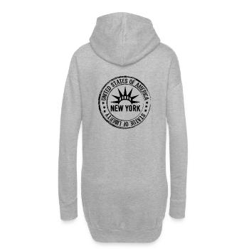 New York - Sweat-shirt à capuche long Femme - gris chiné - Dos