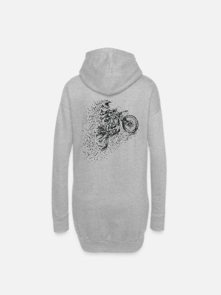Pixel Motocross Design - Hoodie Dress - heather grey