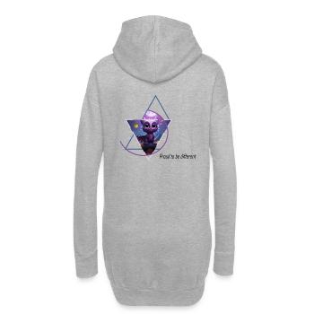 Hybride hibou-dragon - Sweat-shirt à capuche long Femme - gris chiné - Dos