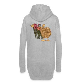 Poule Poulet du jardin printanier Poulet - Sweat-shirt à capuche long Femme - gris chiné - Dos