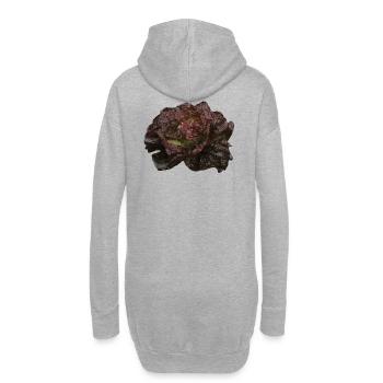 Tête de laitue rouge - Sweat-shirt à capuche long Femme - gris chiné - Dos