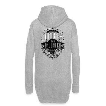Mutter und Tochter Familie Mama Kind Liebe Geschen - Hoodie-Kleid - Grau meliert - Hinten