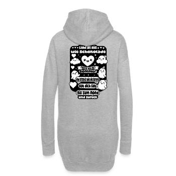 Liebe ist süß wie Schokolade – Herzliches Design - Hoodie-Kleid - Grau meliert - Hinten