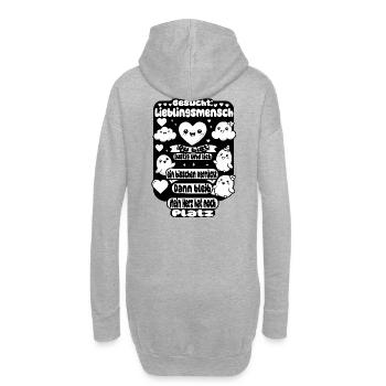 Gesucht: Lieblingsmensch – Herz Design - Hoodie-Kleid - Grau meliert - Hinten