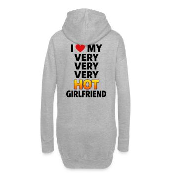 J’adore ma copine très chaude qui dit - Sweat-shirt à capuche long Femme - gris chiné - Dos
