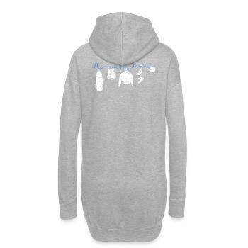 Hängende Wildwasser Kleidung an Flussverlauf - Hoodie-Kleid - Grau meliert - Hinten