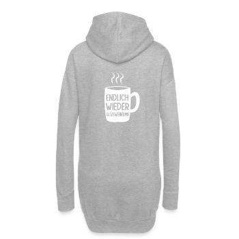 Endlich wieder Glühwein - Hoodie-Kleid - Grau meliert - Hinten