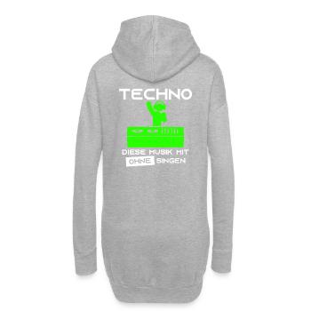 Techno - Diese Musik mit ohne singen-DJ Kopfhörer - Hoodie-Kleid - Grau meliert - Hinten
