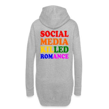 social media killed romance - Hoodie-Kleid - Grau meliert - Hinten