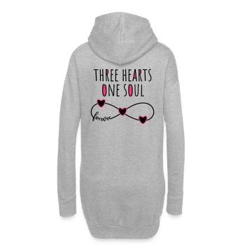 3 Herzen Seele Infinity forever für drei Freunde - Hoodie-Kleid - Grau meliert - Hinten