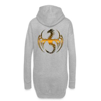 Drachen Fantasy Drachen Geist Reptilien Bestien - Hoodie-Kleid - Grau meliert - Hinten