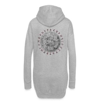 Keltischer Vikinger Vegvisir Kompass Wikinger - Hoodie-Kleid - Grau meliert - Hinten