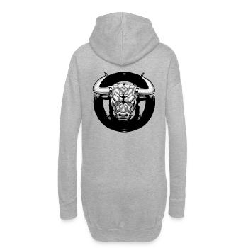 Stier Rind Spanien Hörner Hufe Kuh Rinder wild - Hoodie-Kleid - Grau meliert - Hinten