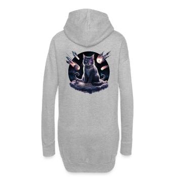 Kitku der Hellseher - Hoodie-Kleid - Grau meliert - Hinten