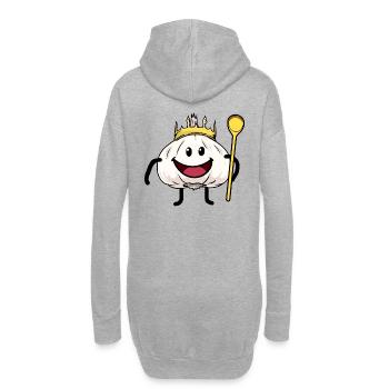 König Knoblauch kochen Küche gesund lecker - Hoodie-Kleid - Grau meliert - Hinten
