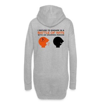 In dem Intelligenz-Wettkampf bist du unbewaffnet! - Hoodie-Kleid - Grau meliert - Hinten