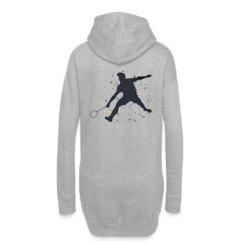 Cadeau de jeu de balle de badminton sport badminton - Sweat-shirt à capuche long Femme - gris chiné - Dos