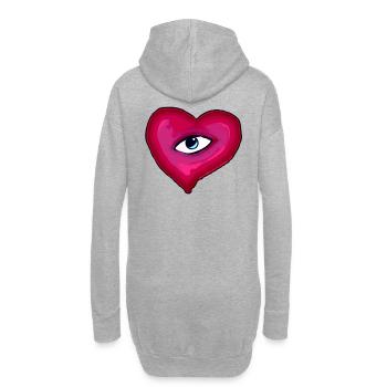 Voir avec le cœur - Sweat-shirt à capuche long Femme - gris chiné - Dos