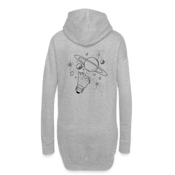 Planeten All Weltall Universum Umlaufbahn Himmel - Hoodie-Kleid - Grau meliert - Hinten