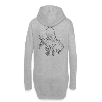 Octopus Octopus Mer du Nord Côte Maritime Océan Nord - Sweat-shirt à capuche long Femme - gris chiné - Dos