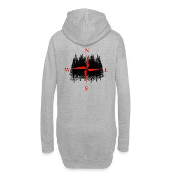 Wald Natur Wildnis Expedition Wandern Richtung - Hoodie-Kleid - Grau meliert - Hinten