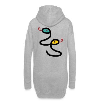 Schlangen Reptilien Amphibien Kinder Schlange - Hoodie-Kleid - Grau meliert - Hinten