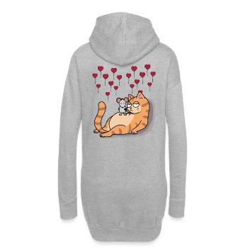 Chat Souris pour toujours Amis Amitié Cœurs - Sweat-shirt à capuche long Femme - gris chiné - Dos