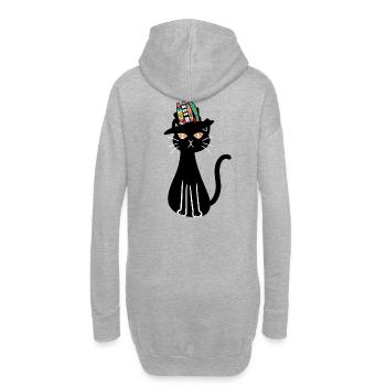 Hippie Cat Cats Chaton Chats Animaux de compagnie Enfants - Sweat-shirt à capuche long Femme - gris chiné - Dos