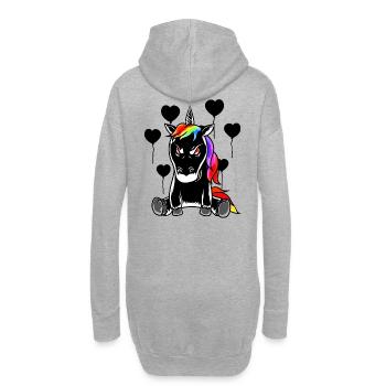 Halloween Licorne Mal Méchant Créature mythique Horreur - Sweat-shirt à capuche long Femme - gris chiné - Dos