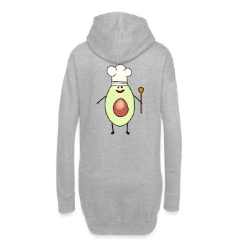 Avocado Koch Kochmütze Gourmet Vegetarisch - Hoodie-Kleid - Grau meliert - Hinten