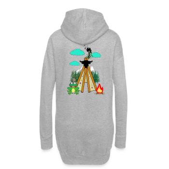 Hippie Grenouilles Grenouille Enfants Enfant - Sweat-shirt à capuche long Femme - gris chiné - Dos