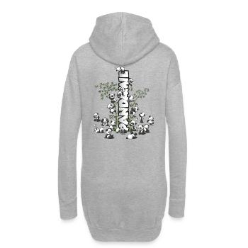 Pandas "Pandamie" süße knuddelige Pandabären - Hoodie-Kleid - Grau meliert - Hinten