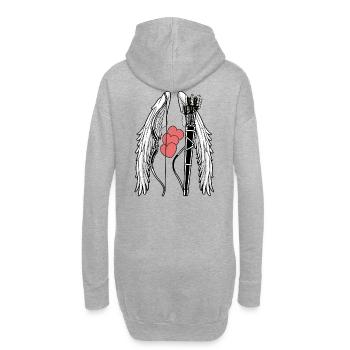 Schütze Pfeil Bogen Jagt Jäger Bogenschütze Liebe - Hoodie-Kleid - Grau meliert - Hinten