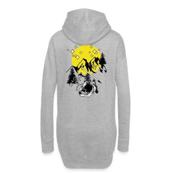 Tirol Alpen Gebirge Vollmond Berge Bergsteiger - Hoodie-Kleid - Grau meliert - Hinten