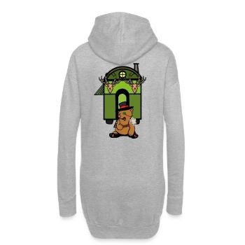 Construction roulotte cabane forêt ours brun monstre amoureux de la nature - Sweat-shirt à capuche long Femme - gris chiné - Dos