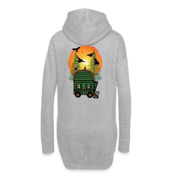 Bauwagen Naturfreund Freak Öko Haus Hütte wohnen - Sweat-shirt à capuche long Femme - gris chiné - Dos