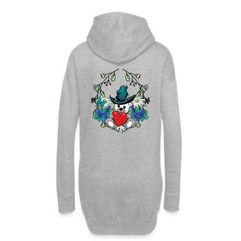 Frühlingsanfang Bär Teddybär Wichtel Zwerg Kinder - Hoodie-Kleid - Grau meliert - Hinten