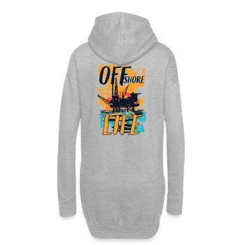Vie offshore - Sweat-shirt à capuche long Femme - gris chiné - Dos