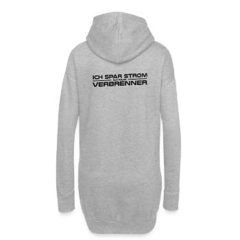Natürlich spare ich Strom Ich fahre Verbrenner - Hoodie-Kleid - Grau meliert - Hinten