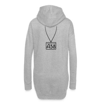Passierschein A38 Ausgangssperre Home Office - Hoodie-Kleid - Grau meliert - Hinten