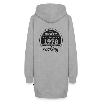 One Of A Kind Totally Crazy Since 1978 Rocking - Hoodie-Kleid - Grau meliert - Hinten