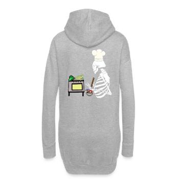 Geister Küche Horror Mitternacht kochen Gourmet - Hoodie-Kleid - Grau meliert - Hinten
